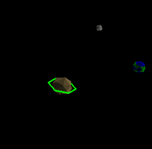 Saturn's rings rendering correctly, split into a near half-arc and a far half-arc drawn either side of the planet.